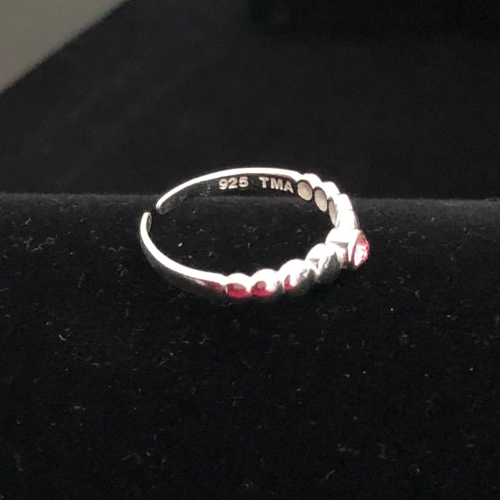 Toe Ring - 925 Sterling Silver & Crystal Bead 💍